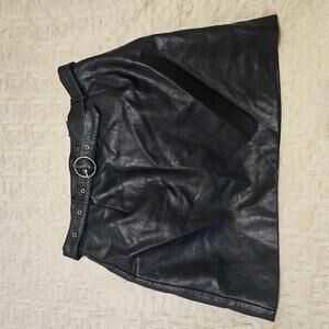 H&M Divided Faux Leather Mini Skirt with Belt 10